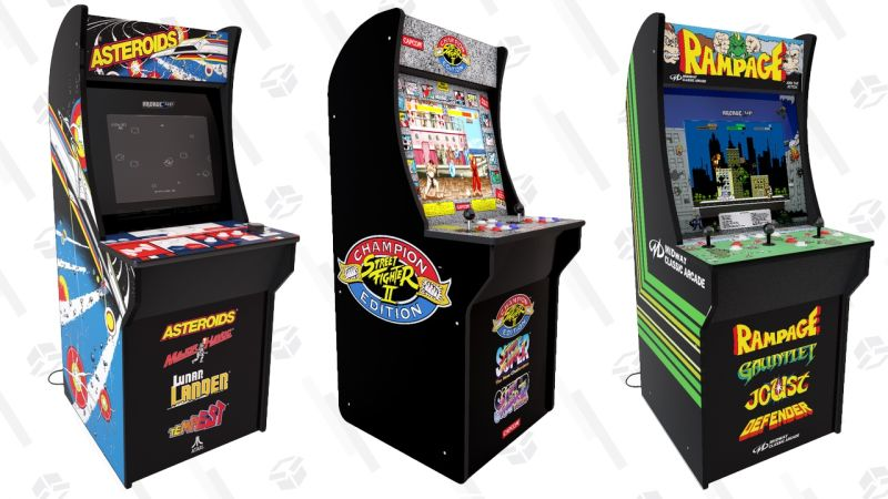 Preorder Rampage/Gauntlet/Joust/Defender Arcade1Up Cabinet | $299 | WalmartPreorder Asteroids/Major Havoc/Lunar Lander/Tempest Arcade1Up Cabinet | $299 | WalmartPreorder Centipede/Millipede/Missile Command/Crystal Castles Arcade1Up Cabinet | $299 | WalmartPreorder Street Fighter ll Champion Edition/Street Fighter ll The New Challengers/Street Fighter ll Turbo Arcade1Up Cabinet | $299 | WalmartPreorder Galaga/Galaxian Arcade1Up Cabinet | $299 | Walmart
